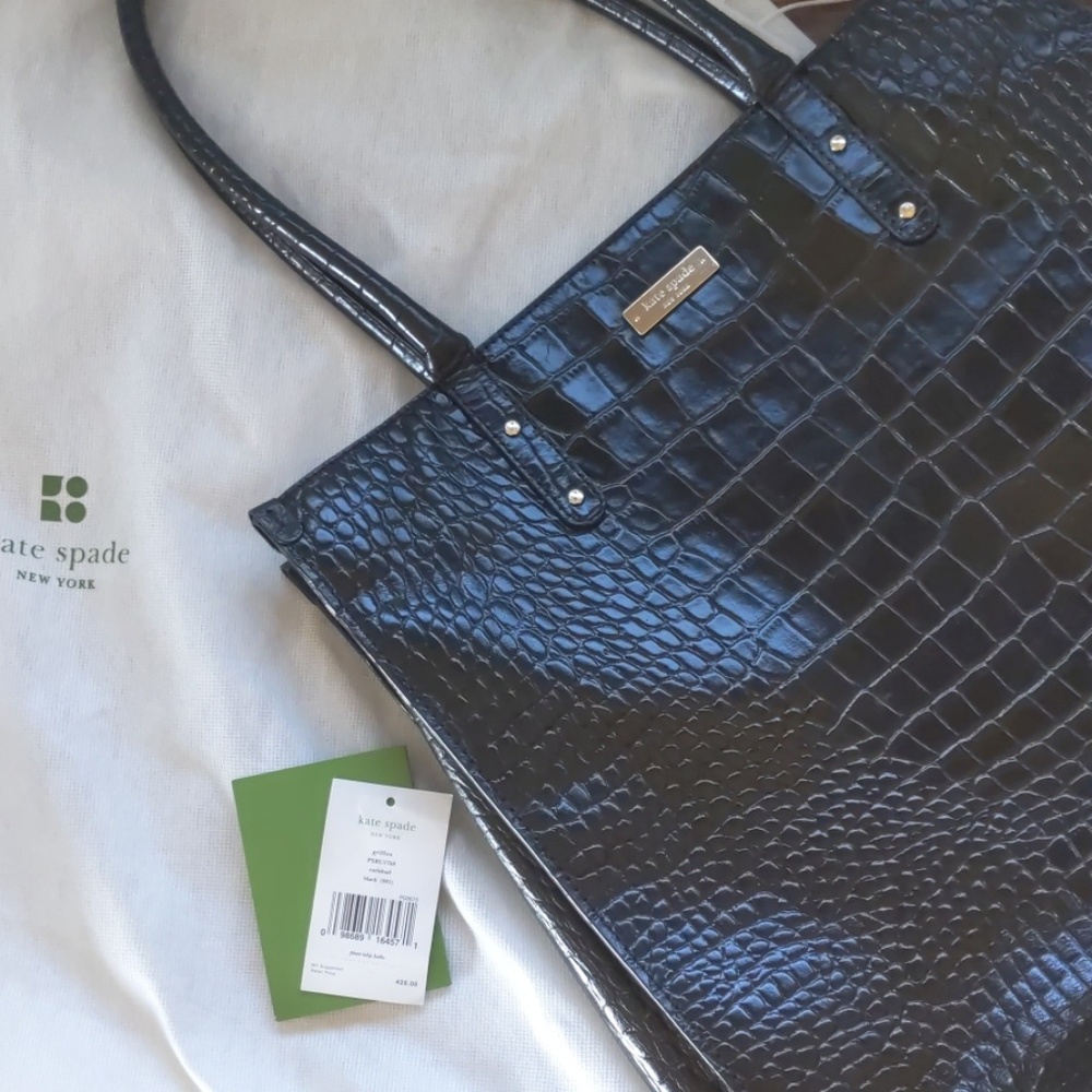 Kate Spade leather snakeskin tote/ laptop bag